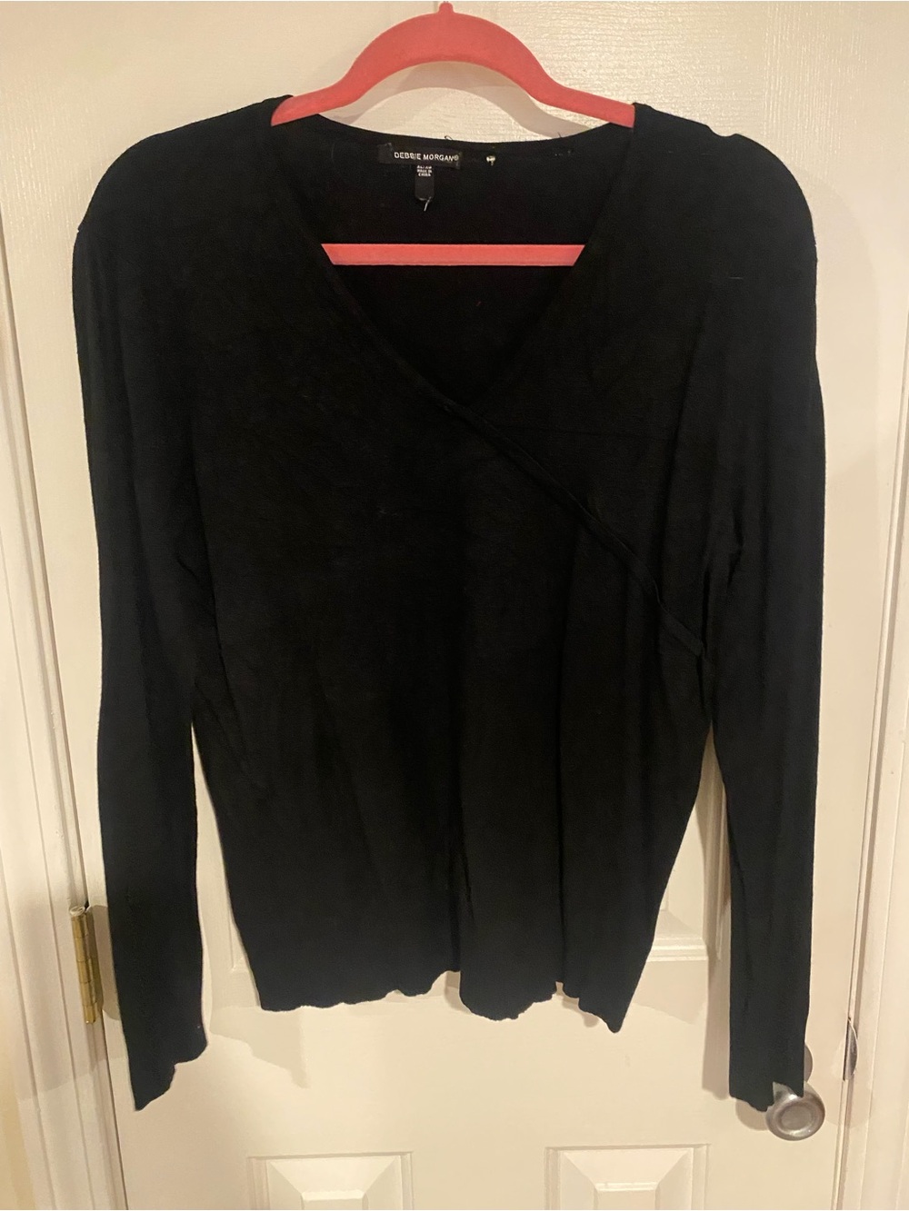 Debbie Morgan Black V-Neck Wrap Sweater